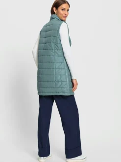 Gilet long coutures flatlock argent