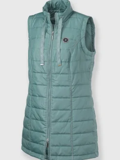 Gilet long coutures flatlock argent