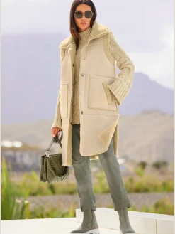 Gilet long modèle réversible