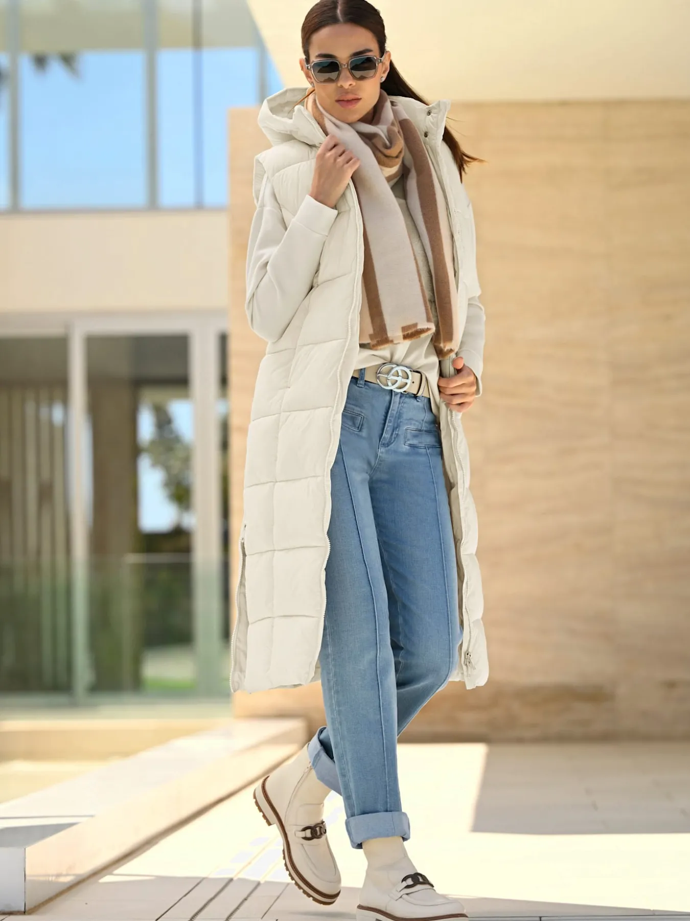 Gilet long zippé double curseur