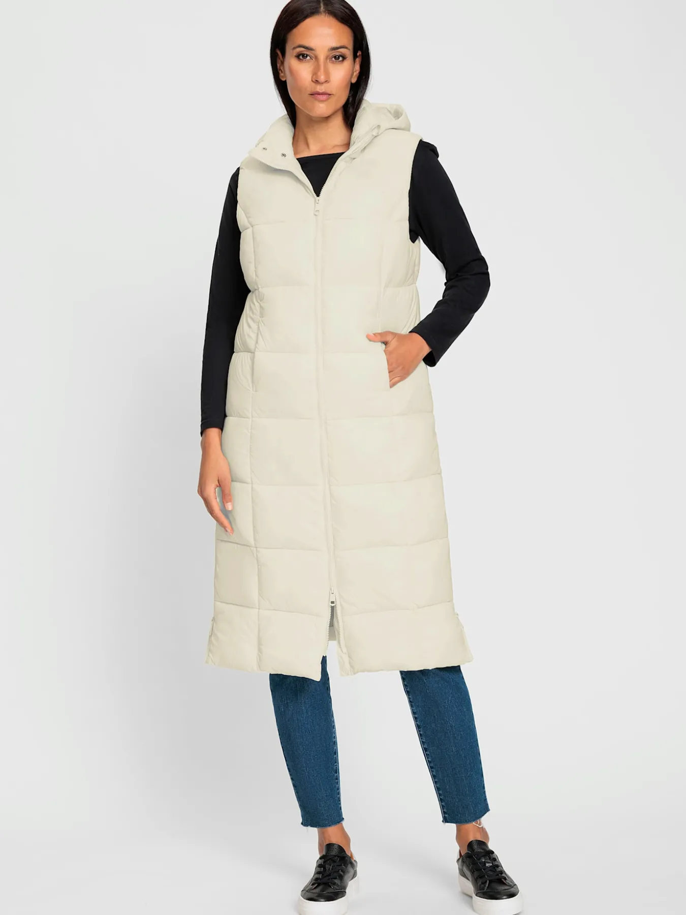 Gilet long zippé double curseur