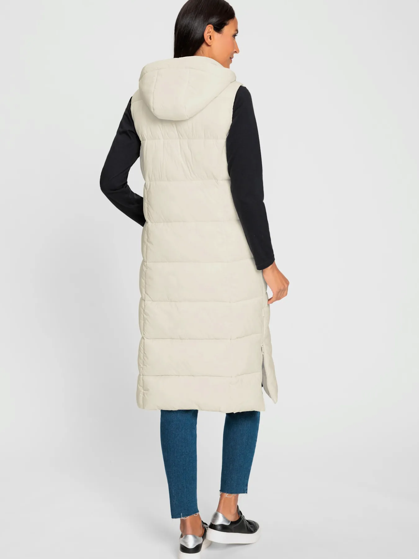 Gilet long zippé double curseur