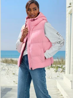 Gilet matelassé avec glissière latérale