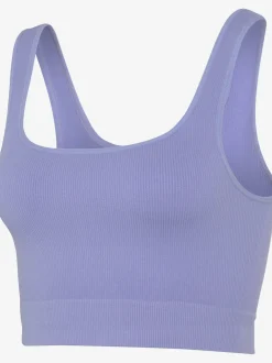 Haut court débardeur court sans coutures avec larges bretelles et encolure ronde