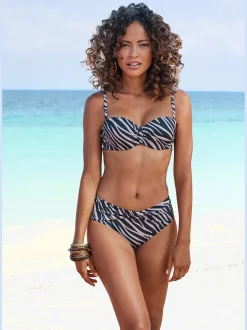 Haut de bikini bandeau à armatures imprimé zébré élégant