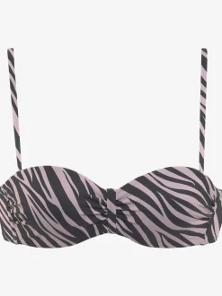 Haut de bikini bandeau à armatures imprimé zébré élégant