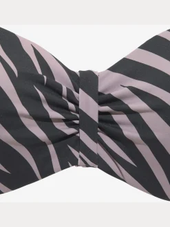 Haut de bikini bandeau à armatures imprimé zébré élégant