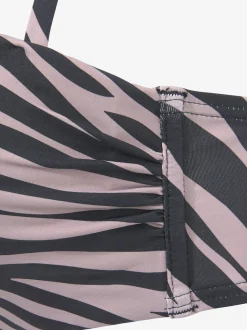 Haut de bikini bandeau à armatures imprimé zébré élégant