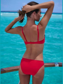 Haut de bikini bandeau à armatures unis tendance avec cordons