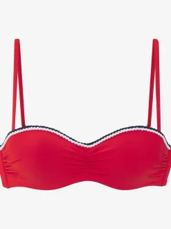 Haut de bikini bandeau à armatures unis tendance avec cordons