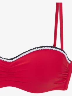 Haut de bikini bandeau à armatures unis tendance avec cordons
