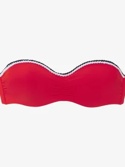 Haut de bikini bandeau à armatures unis tendance avec cordons