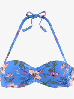 Haut de bikini bandeau à armatures imprimé floral moderne