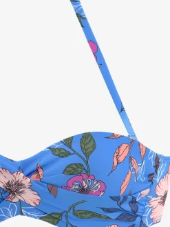 Haut de bikini bandeau à armatures imprimé floral moderne