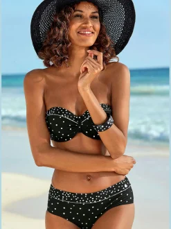 Haut de bikini bandeau à armatures design classique et passepoil