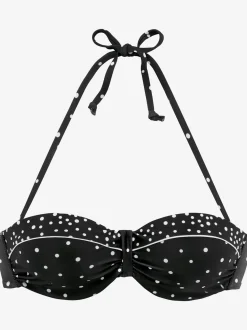 Haut de bikini bandeau à armatures design classique et passepoil