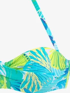 Haut de bikini bandeau à armatures effet de couleur différent pour chaque pièce
