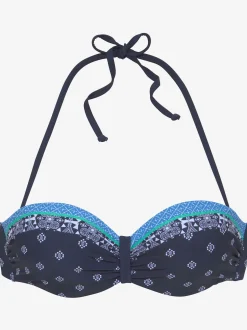 Haut de bikini bandeau à armatures imprimé