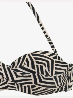 Haut de bikini bandeau à armatures imprimé graphique