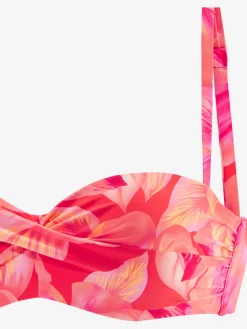 Haut de bikini bandeau à armatures design floral tendance
