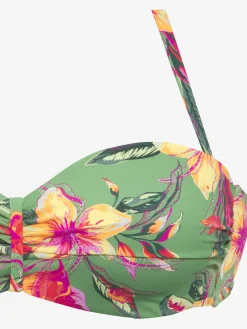 Haut de bikini bandeau à armatures design floral