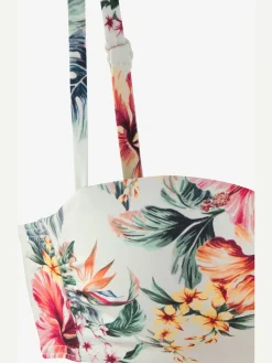 Haut de bikini bandeau à armatures imprimé floral : chaque pièce est unique