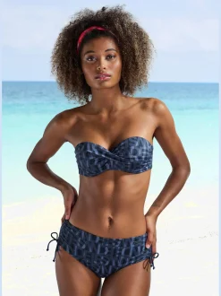 Haut de bikini bandeau à armatures imprimé tendance
