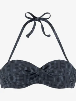 Haut de bikini bandeau à armatures imprimé tendance