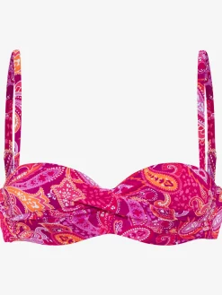 Haut de bikini bandeau à armatures motif paisley