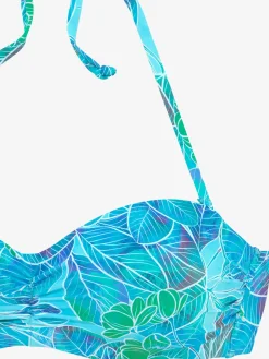 Haut de bikini bandeau à armatures imprimé floral