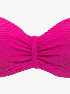 Haut de bikini bandeau à armatures matière structurée aux couleurs tendances