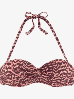 Haut de bikini bandeau à armatures imprimé tendance
