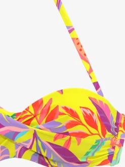 Haut de bikini bandeau à armatures motif floral – chaque pièce est unique