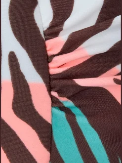 Haut de bikini bandeau à armatures imprimé, effet de couleur différent pour chaque pièce
