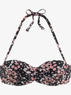 Haut de bikini bandeau à armatures imprimé fantaisie