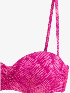 Haut de bikini bandeau à armatures imprimé graphique