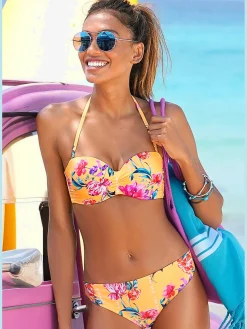Haut de bikini bandeau à armatures bretelles amovibles
