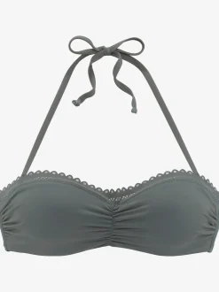 Haut de bikini bandeau à armatures bord découpé au laser tendance