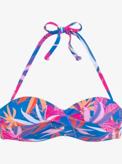 Haut de bikini bandeau à armatures motif floral – chaque pièce est unique