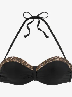 Haut de bikini bandeau à armatures détails léopard modernes