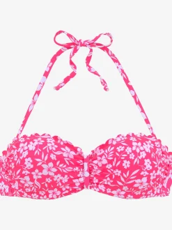 Haut de bikini bandeau à armatures imprimé à fleurs mode