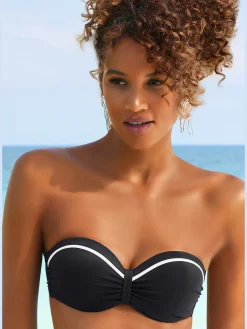 Haut de bikini bandeau à armatures uni
