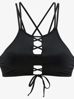 Haut de bikini bustier bretelles croisées au dos