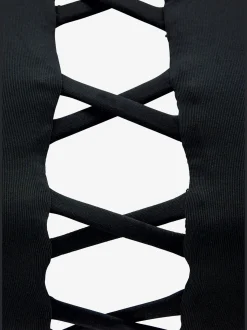 Haut de bikini bustier bretelles croisées au dos