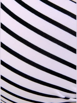 Haut de bikini push-up design rayé avec détails contrastés