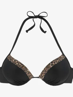 Haut de bikini push-up empiècements léopard tendance