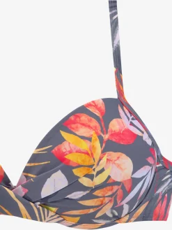 Haut de bikini push-up imprimé, effet de couleur différent pour chaque pièce