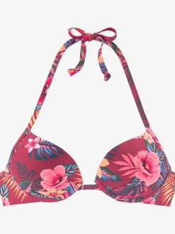 Haut de bikini push-up imprimé tropical