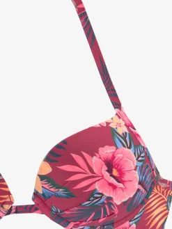Haut de bikini push-up imprimé tropical