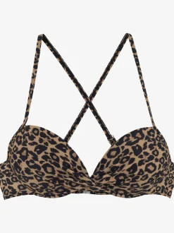 Haut de bikini push-up imprimé léopard tendance
